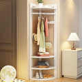 White 3-in-1 Corner Hall Tree Bench