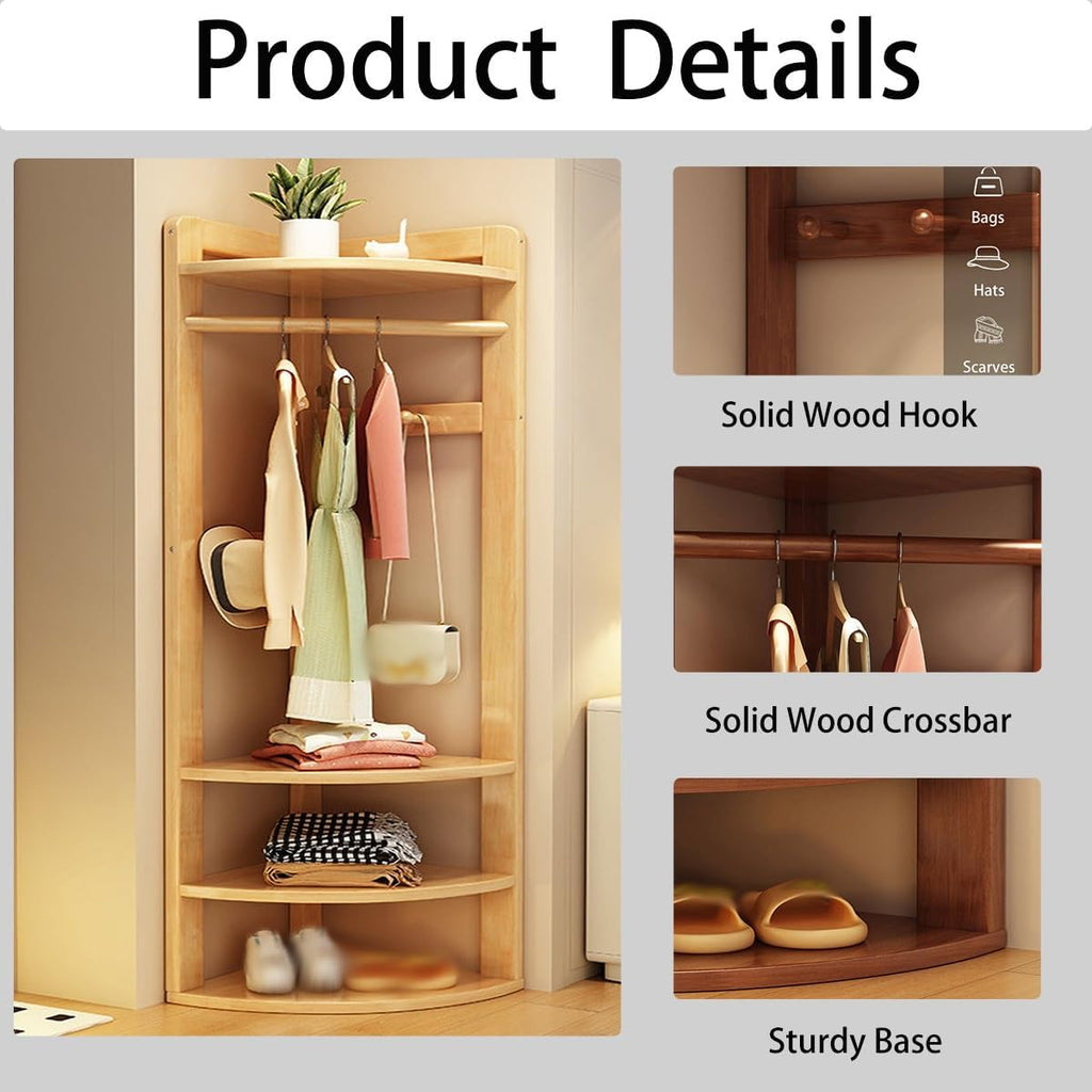 White 3-in-1 Corner Hall Tree Bench