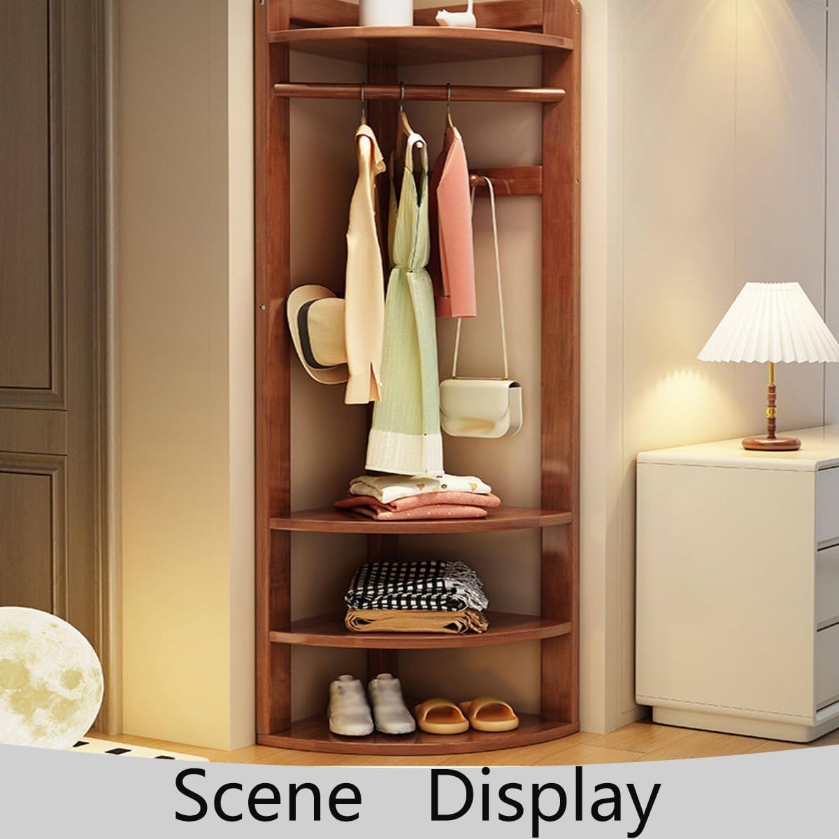 White 3-in-1 Corner Hall Tree Bench