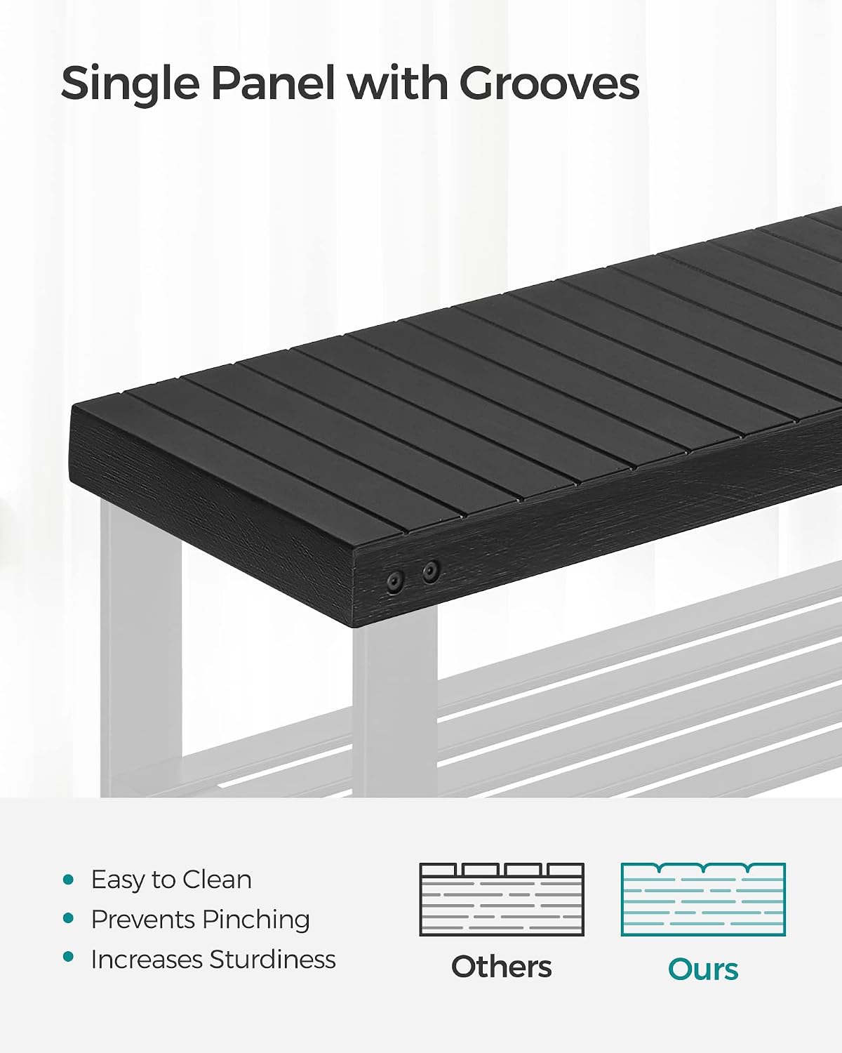 Ink Black 3-Tier Bamboo Shoe Bench