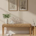 Acacia Bench Hyacinth Woven Seat