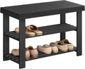 Ink Black 3-Tier Bamboo Shoe Bench