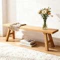 Natural Finish Rustic Elm 2-Seat Wood Bench
