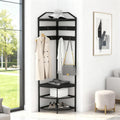 Metal Corner Hall Tree Shoe Coat Rack