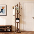 Walnut Wood Rotary Coat Rack Stand