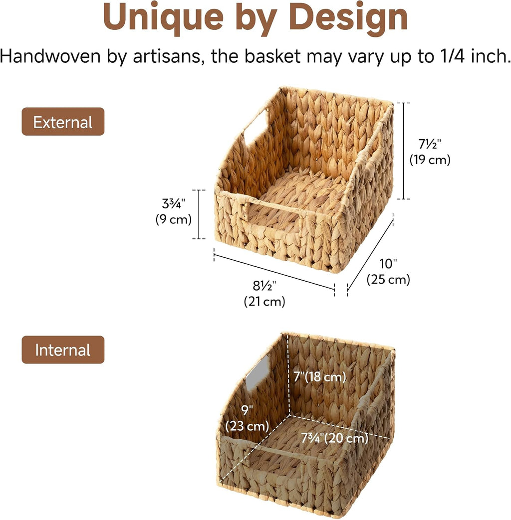2 Pack Hyacinth Wicker Pantry Baskets