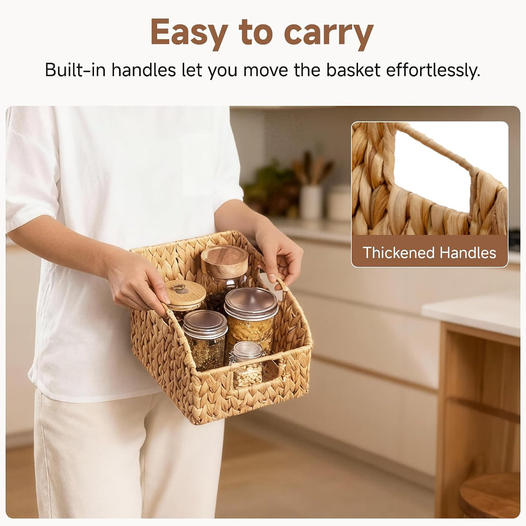 2 Pack Hyacinth Wicker Pantry Baskets