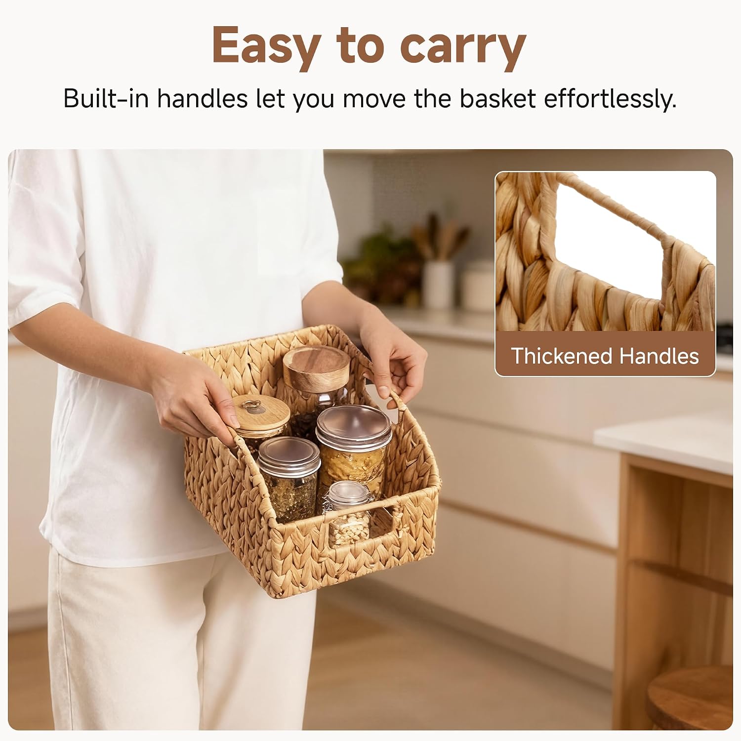 2 Pack Hyacinth Wicker Pantry Baskets