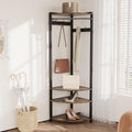 Brown Black Corner Hall Tree Rack