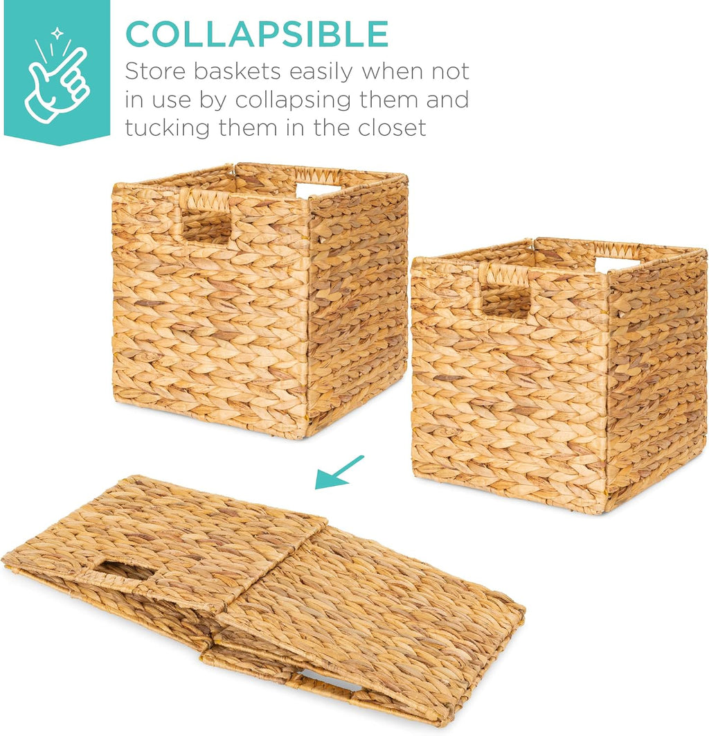 5 Pack Collapsible Hyacinth Baskets