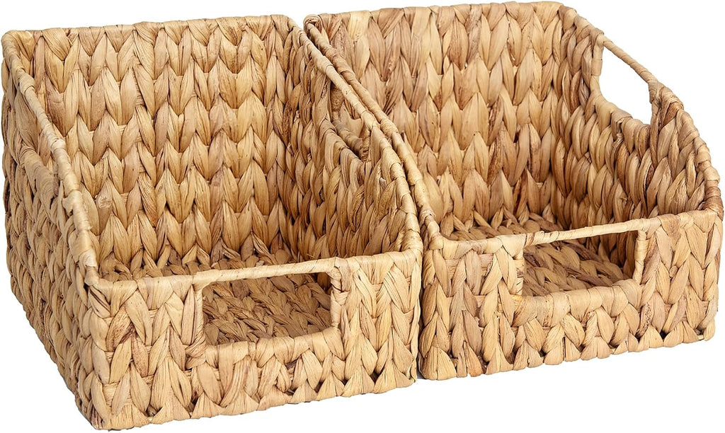 2 Pack Hyacinth Wicker Pantry Baskets