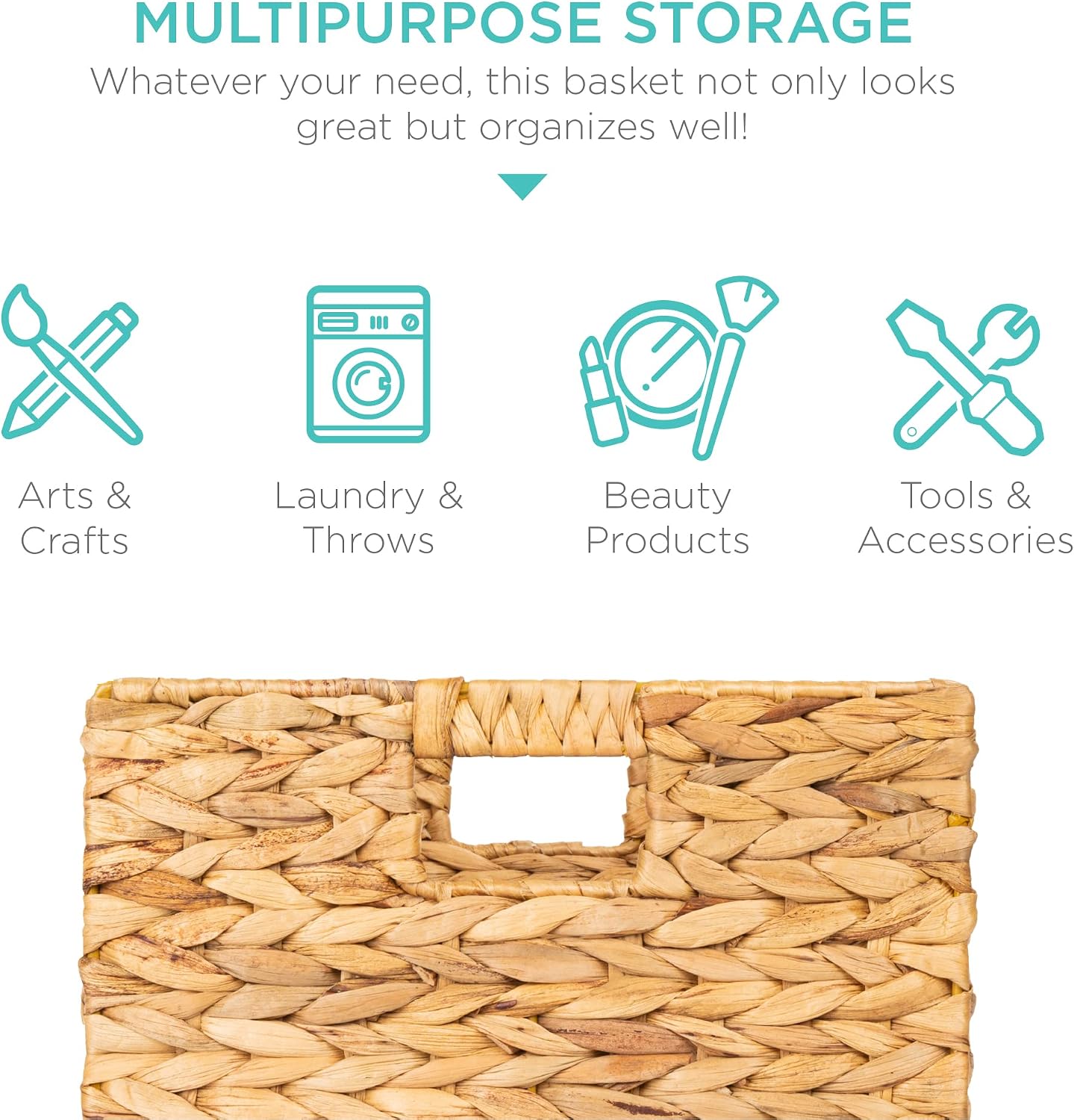 5 Pack Collapsible Hyacinth Baskets
