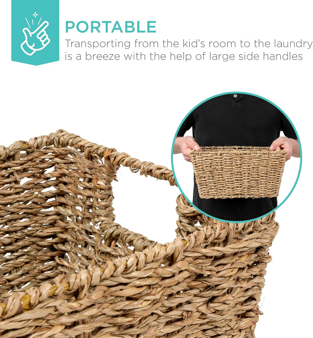 4 Pack Natural Stackable Seagrass Baskets