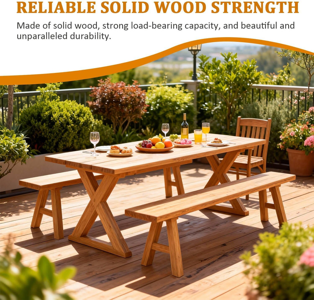 Natural Finish Rustic Elm 2-Seat Wood Bench
