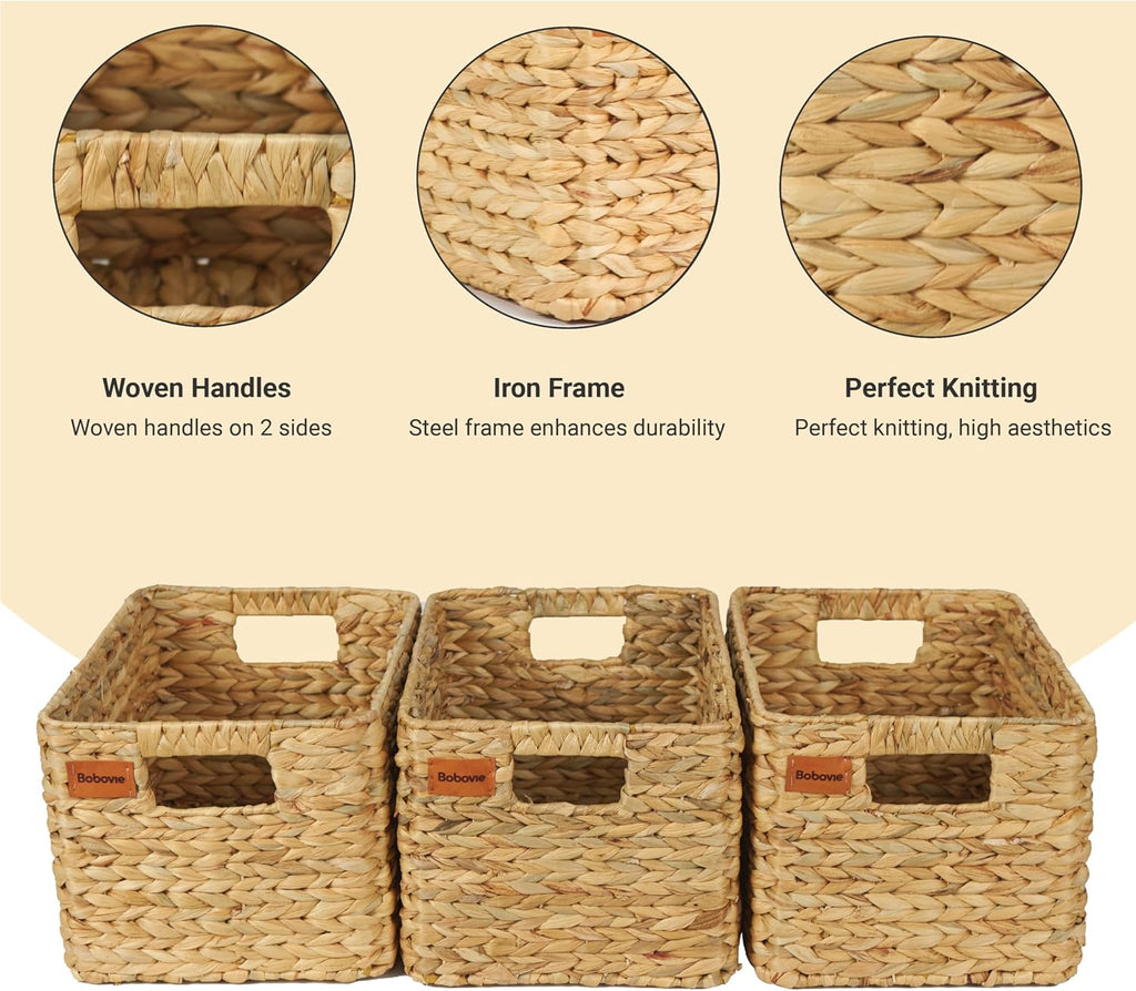 3 Pack Hyacinth Wicker Baskets