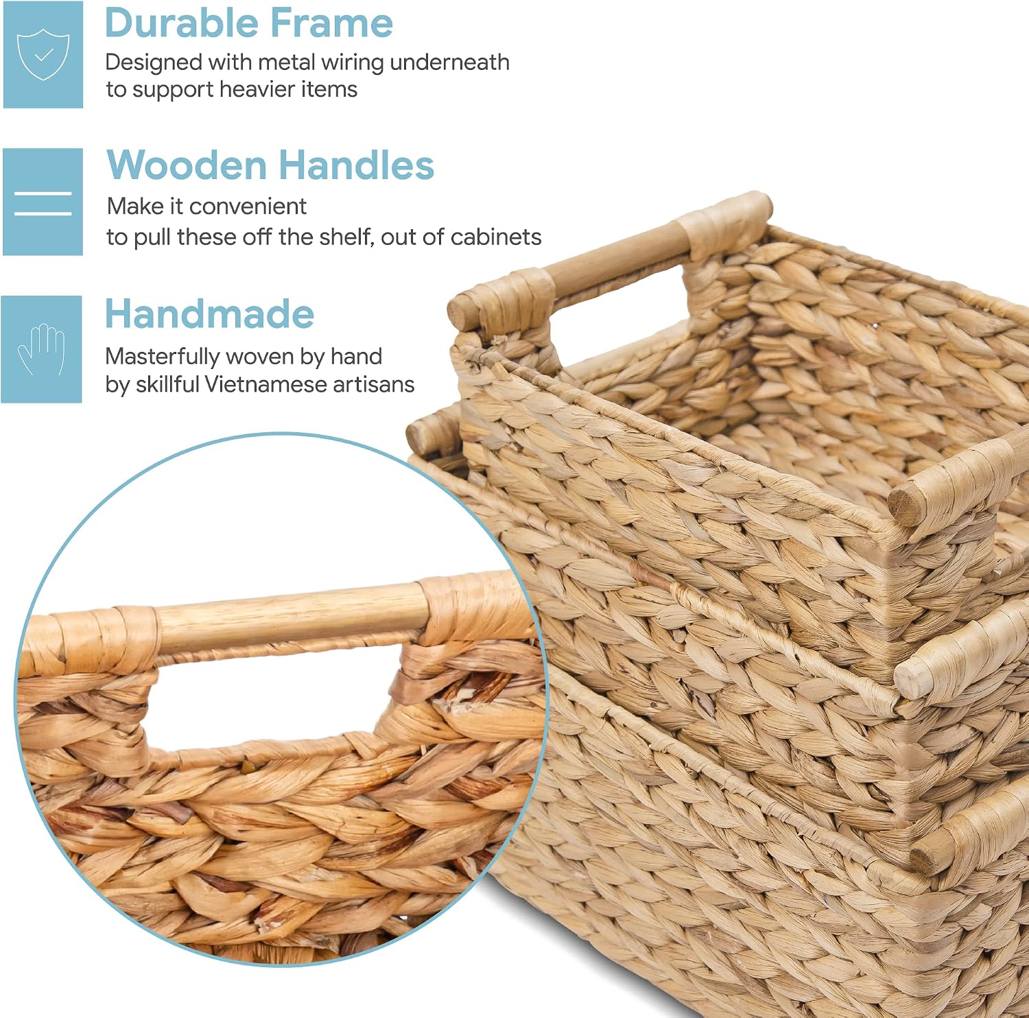 Hyacinth Wicker Storage Baskets