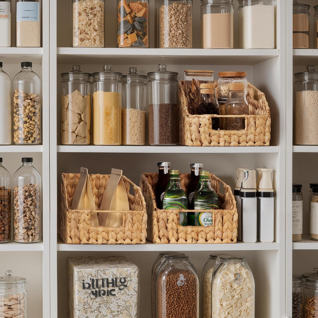2 Pack Hyacinth Wicker Pantry Baskets
