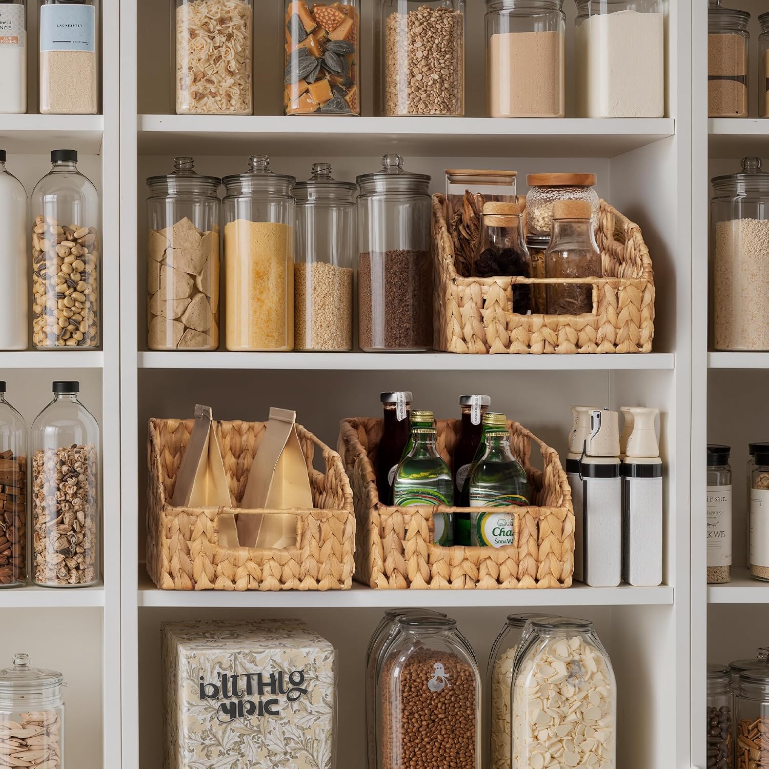 2 Pack Hyacinth Wicker Pantry Baskets