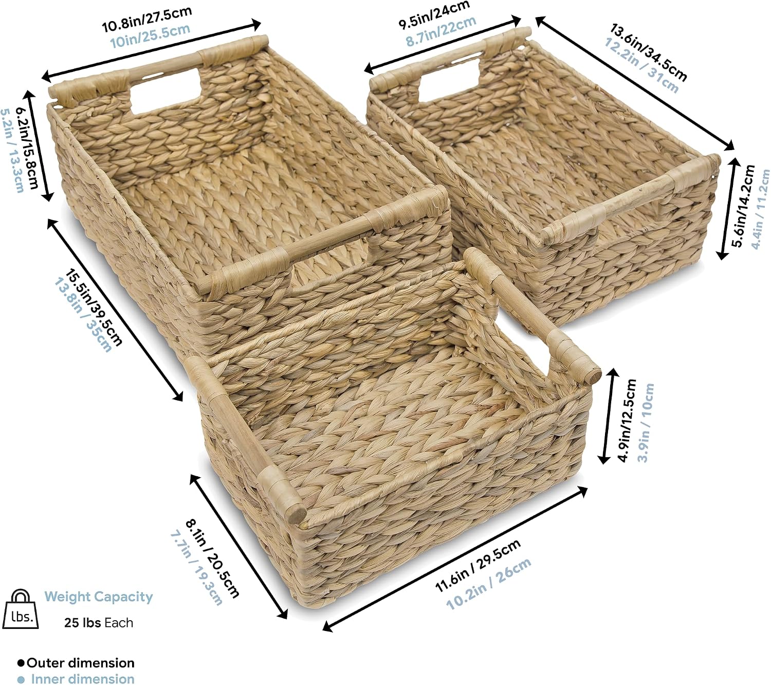 Hyacinth Wicker Storage Baskets