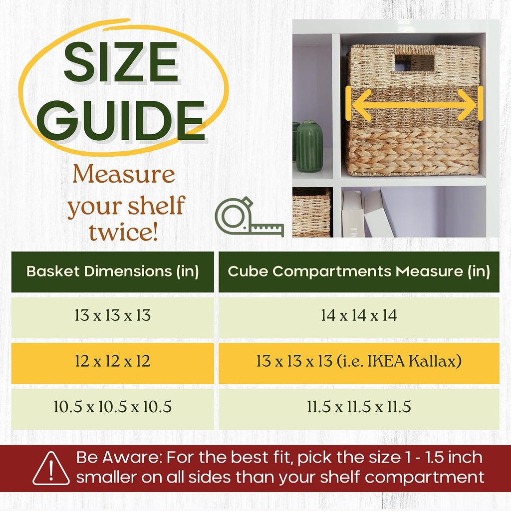 4 Pack Foldable Cube Wicker Baskets