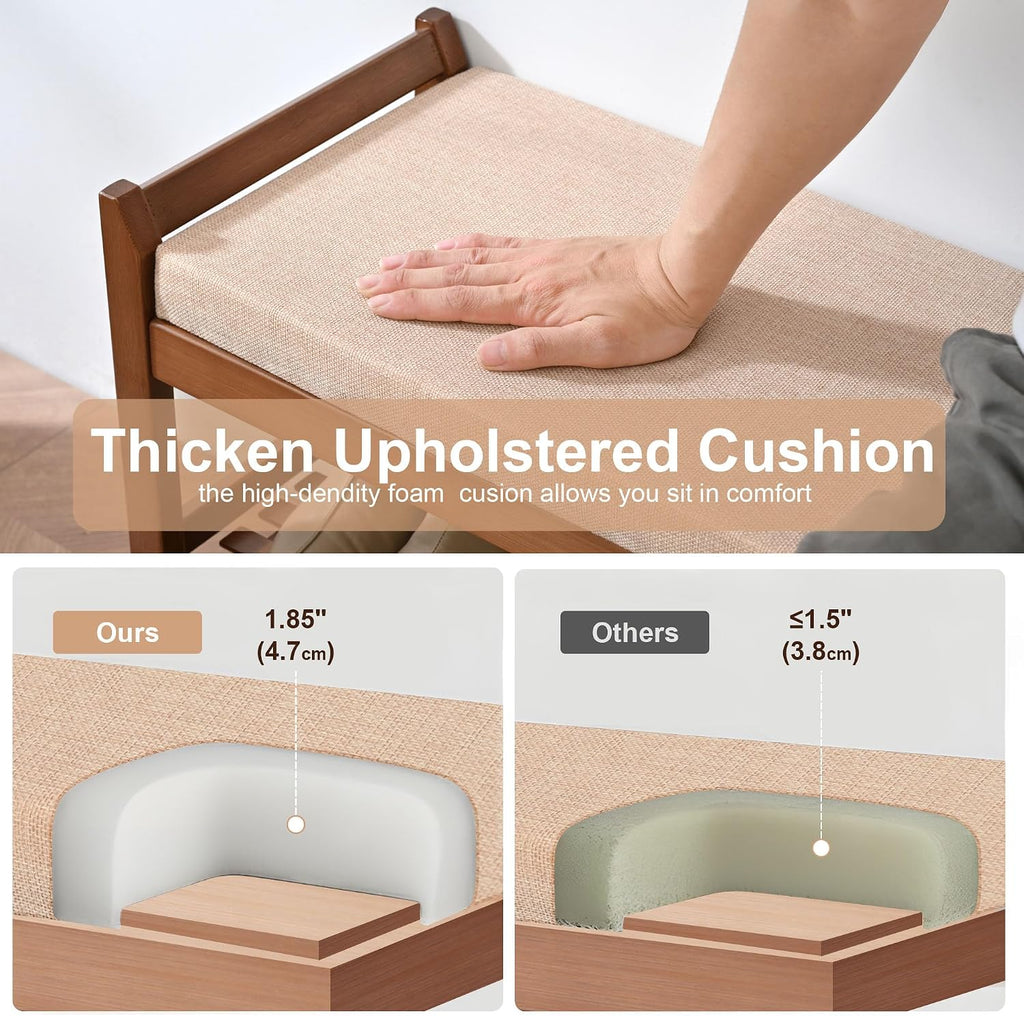 Cushioned Entryway Storage Shoe Bench