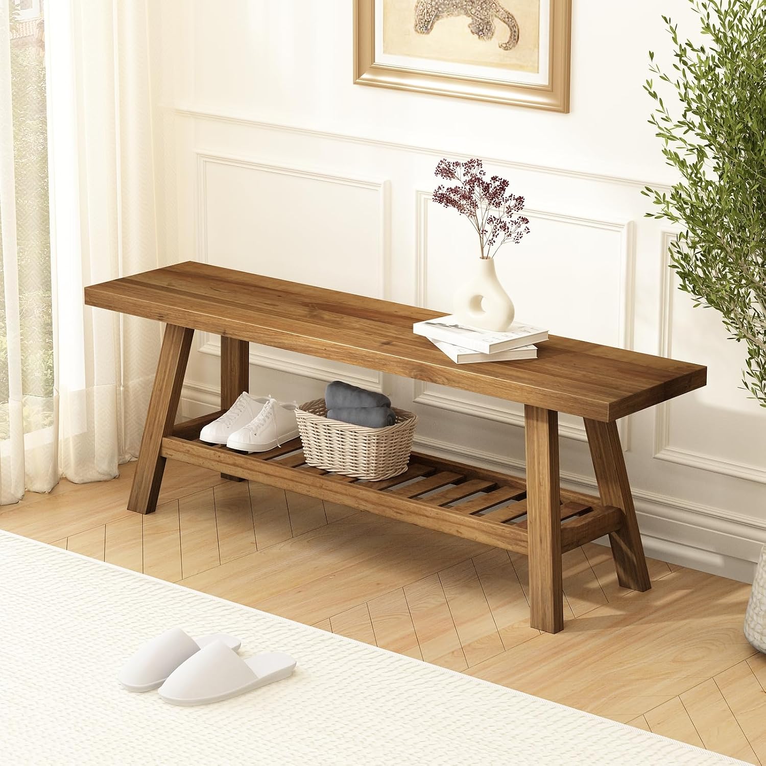 43.3" Reclaimed Wood Storage Bench