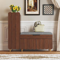 L-Shaped Cushioned Entryway Shoe Cabinet