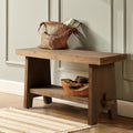 31.5" Brown Farmhouse Storage Bench