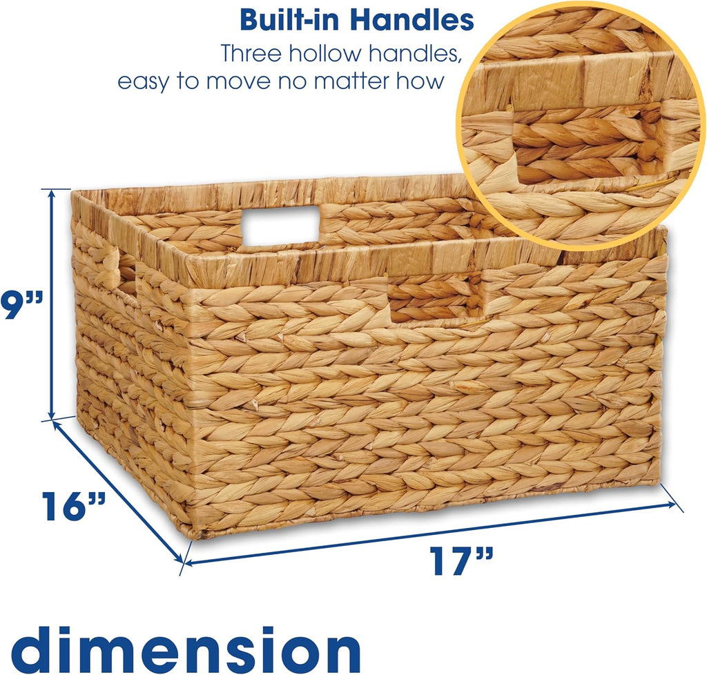 3 Pack Large Hyacinth Storage Baskets
