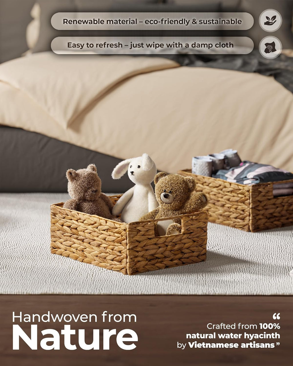 6 Pack Hyacinth Storage Baskets