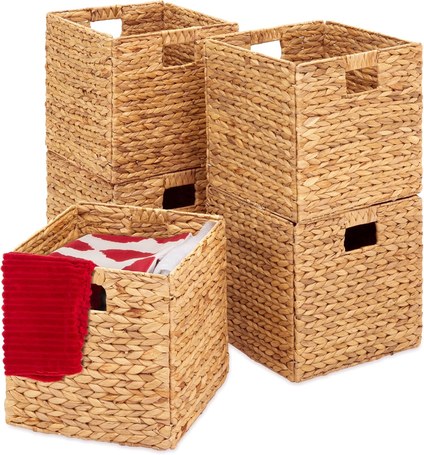 5 Pack Collapsible Hyacinth Baskets