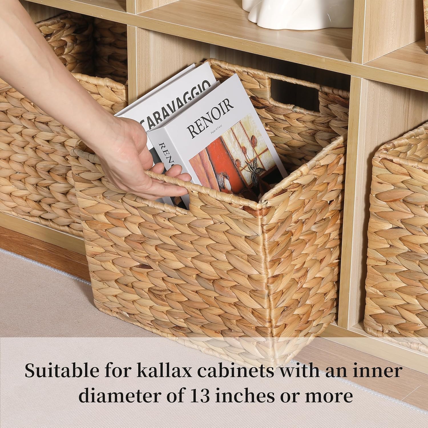 4 Pack Foldable Hyacinth Cube Baskets