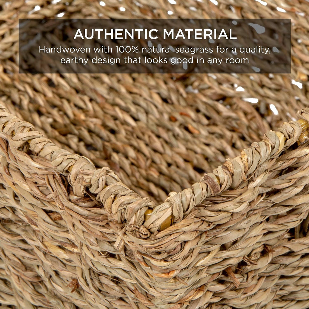 4 Pack Natural Stackable Seagrass Baskets