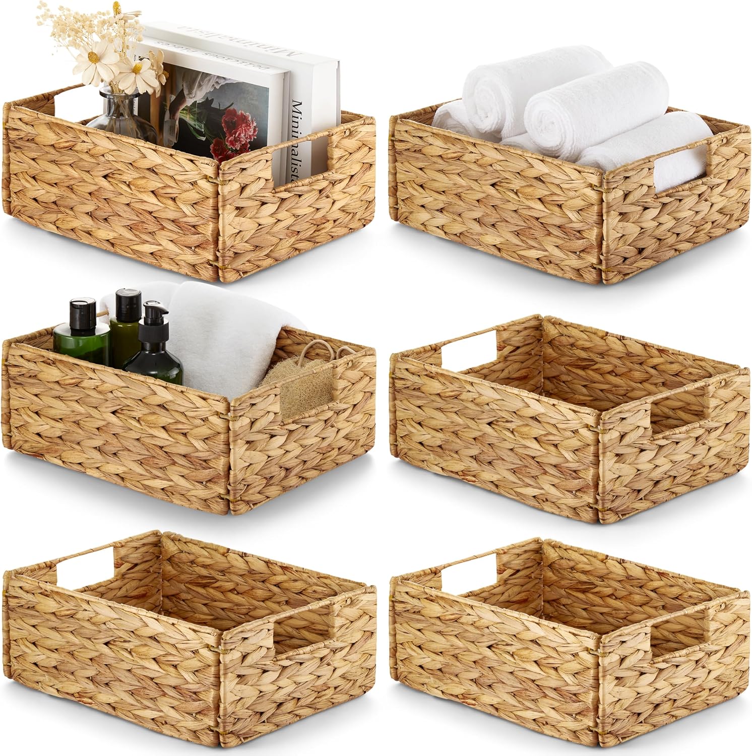 6 Pack Hyacinth Storage Baskets
