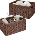 2 Pack Brown Waterproof Wicker Baskets