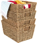 4 Pack Natural Stackable Seagrass Baskets